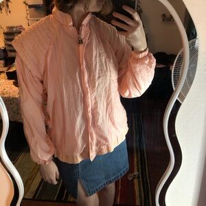 Pink nylon windbreaker jacket